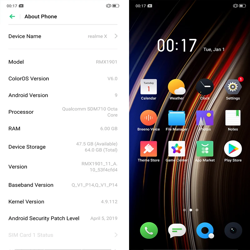 Версия CN OPPO Realme X (RMX1901) 6 53 &quotAndroid 9 0 2340X1080 4/6/8 ГБ 64/128 ROM 48.0MP отпечаток пальца Snapdragon 710