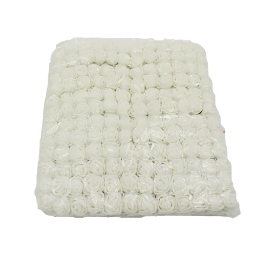 white 12/36/72/144 ПК msj 2 см Искусственный цветок розы пены, украшение из искусственных цветов для семьи Свадебная вечеринка украшения поддельные роза цветы из пены с цветочным рисунком - Цвет: white