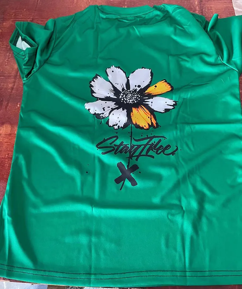 

3D Printing Flowers Men's T Shirt Mid-Length Quick-Drying Casual Hip-Hop Short-Sleeved Unisex Round Neck Hot-Selling T Shirt