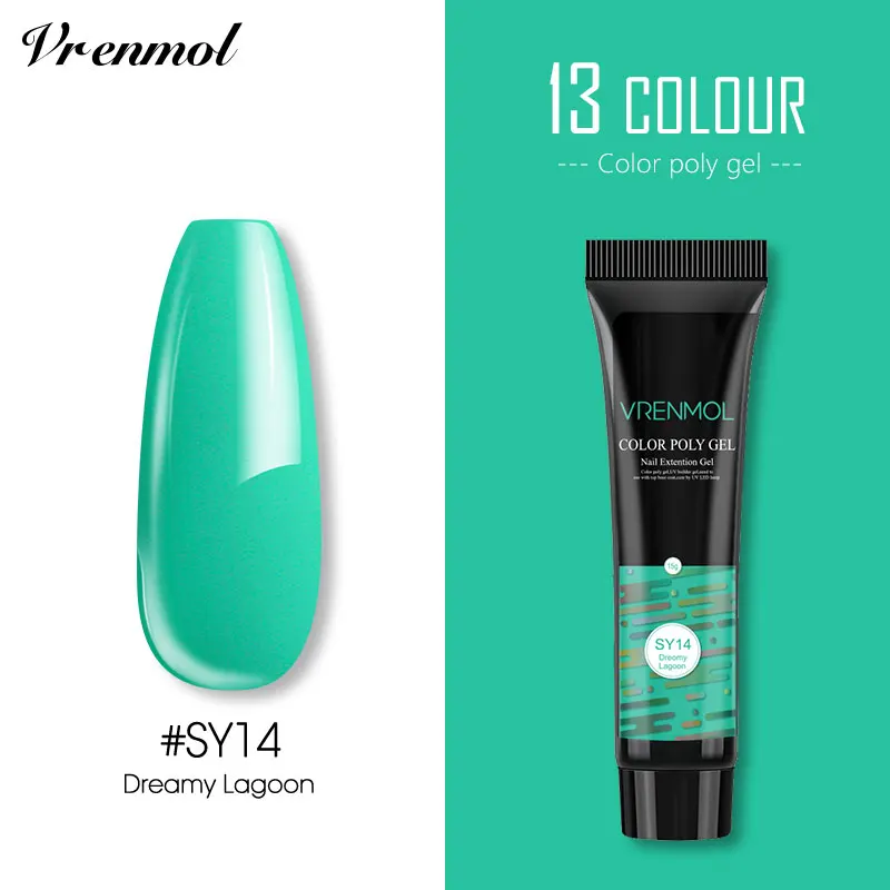 15ml SY14 Vrenmol Poly гель Semic Перманентный не чистый лак верхнее Базовое покрытие гель лак верхнее покрытие Базовое покрытие основа прозрачный гель лак - Цвет: 15ml SY14