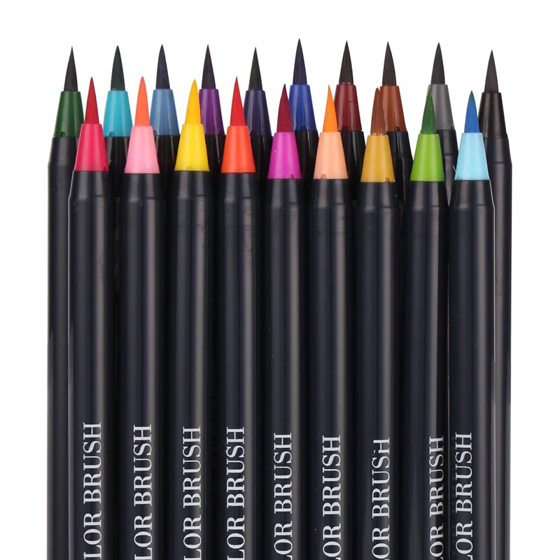 20 шт цветов художественные маркеры акварельные ручки кисти для школьных
