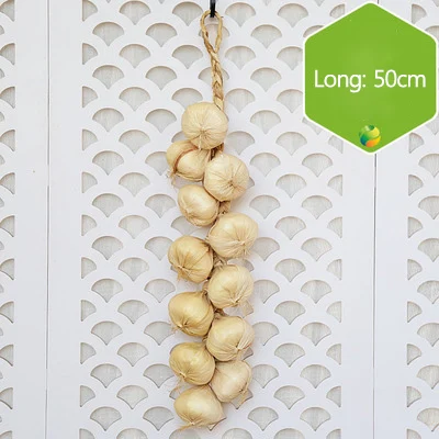White Garlic String Strongwell моделирование зеленые овощи шампуры фруктовая струна домашняя Настенная Декорация украшения для стен ресторана - Цвет: White Garlic String