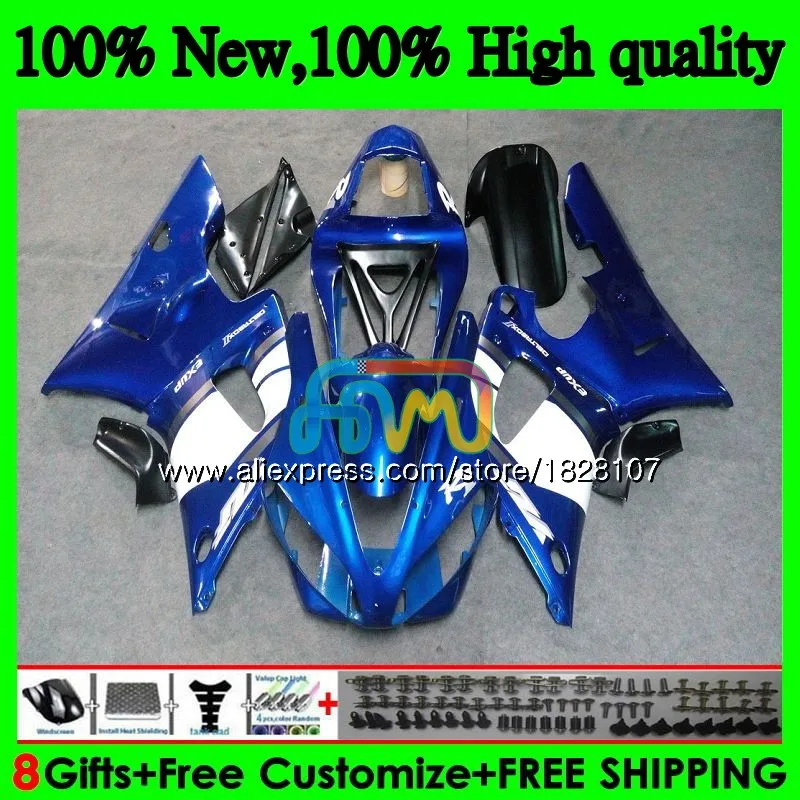 

Body Blue white hot Kit For YAMAHA YZF 1000 YZF R 1 YZF-1000 YZFR1 00 01 121BS.3 YZF R1 1000CC YZF1000 YZF-R1 2000 2001 Fairings