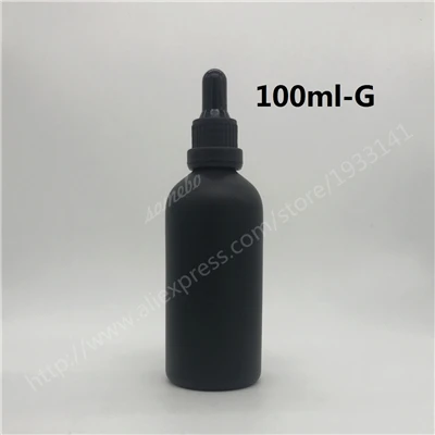 100ML G 50 мл 100 мл матовая черная стеклянная бутылка с капельницей Черная Стеклянная бутылка с эфирным маслом - Цвет: 100ML G