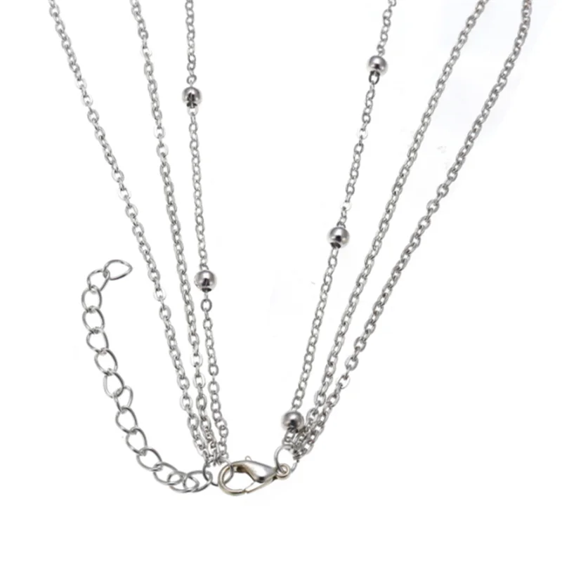 

Creative Retro Simple Alloy Feather Pendant Multilayer Necklace