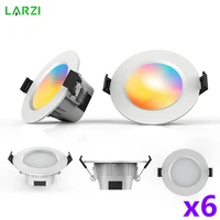 6pcslot bluetooth smart led downlight dimming round spot light 5w 9w rgb color changing warm cold light work with 110v 220v