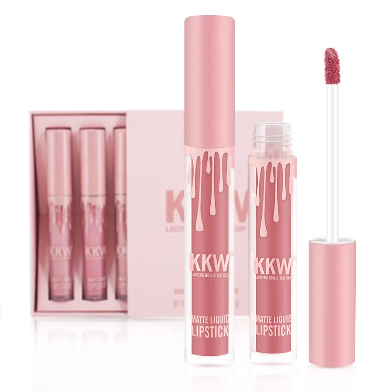 4 цвета блеска для губ KKW хит продаж водостойкая антипригарная матовая туманная