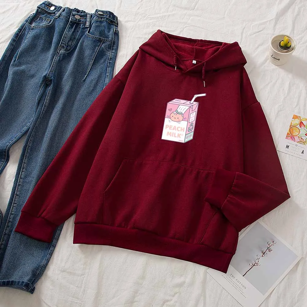 

Новые женские хлопковые повседневные модные толстовки с капюшоном в Корейском стиле, теплые женские толстовки с длинным рукавом и милым пр...