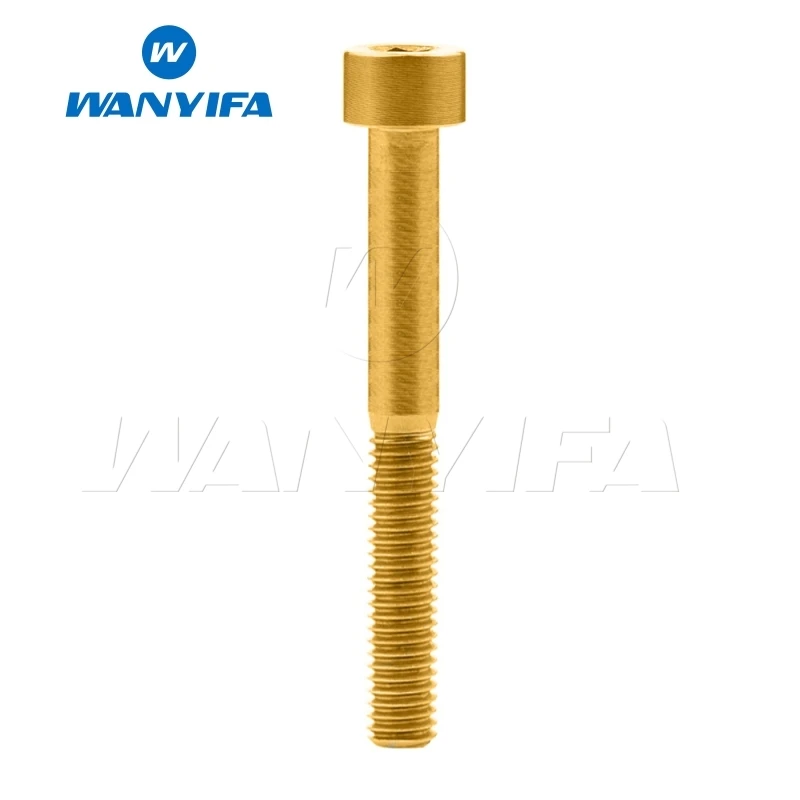 M5x55 Gold Wanyifa M5x10 12, 16, 18, 20, 25 30 35, 40 45 50 55 60 мм клеймо Винт С Титановым болтом для Велосипедный вынос руля велосипеда модификации - Цвет: M5x55 Gold