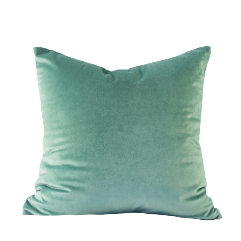 Water Green Essie Home Зеленый Темно-Синий Янтарный Бархатный Чехол для подушки матовое бархатное покрытие для Диванный домашний декор - Цвет: Water Green