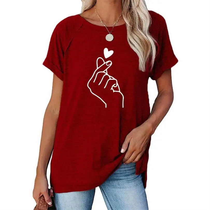 

Women's T-shirt Harajuku Love T Shirt Women Feminina Ladies Than Heart Ulzzang Graphic T Shirts Women 2021 Summer Femme Clothes