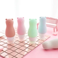 portable refillable bottle squeezable cute bear silicone travel container leakproof soft bottles for shampoo liquids lotion