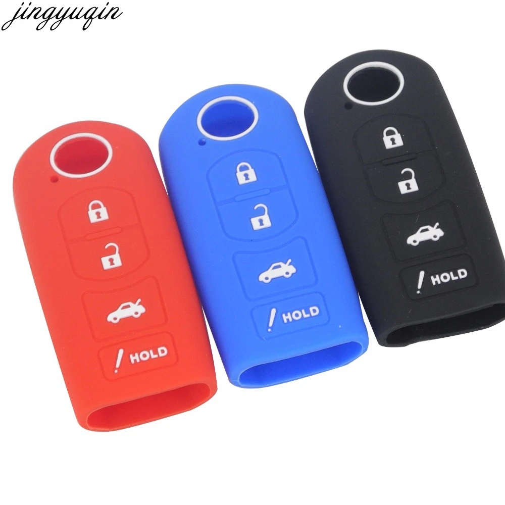 jingyuqin 4 Buttons Car Silicone Remote Key Cover Case Fob For MAZDA CX-7 CX-5 2 3 5 6 8 Protecting | Автомобили и мотоциклы