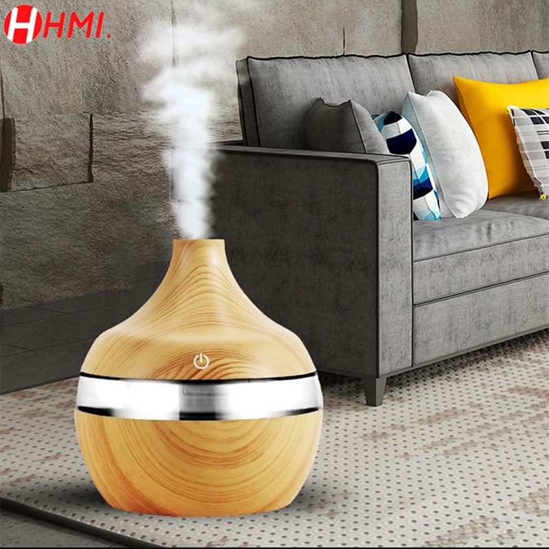 

300ML Air Humidifier Essential Oil Diffuser Aroma Ultrasonic Wood Grain USB LED Mini Mist Maker Home Smell for Xiaomi