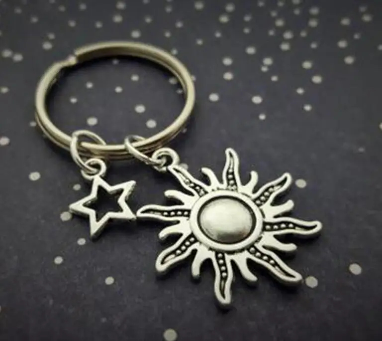 Новый брелок с подвеской в виде звезды изображением неба Солнце Луна Звезда