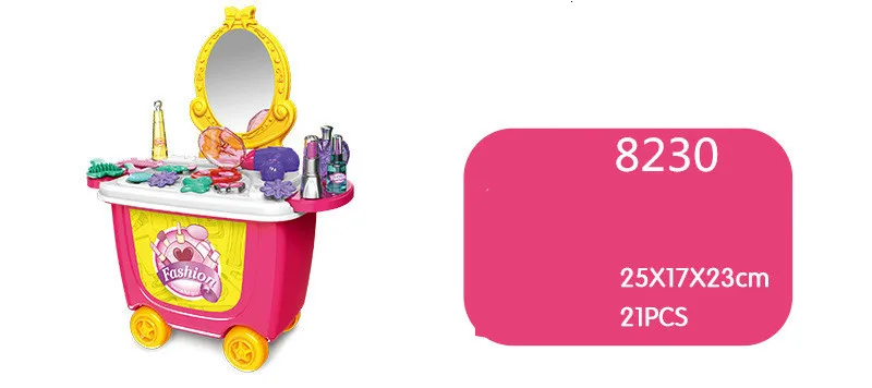 Children Pretend Play 34pcs/Set Trolley House Booth Educational Toy Super Funny Mini Role Play Toys Kitchen Workbench Bauble