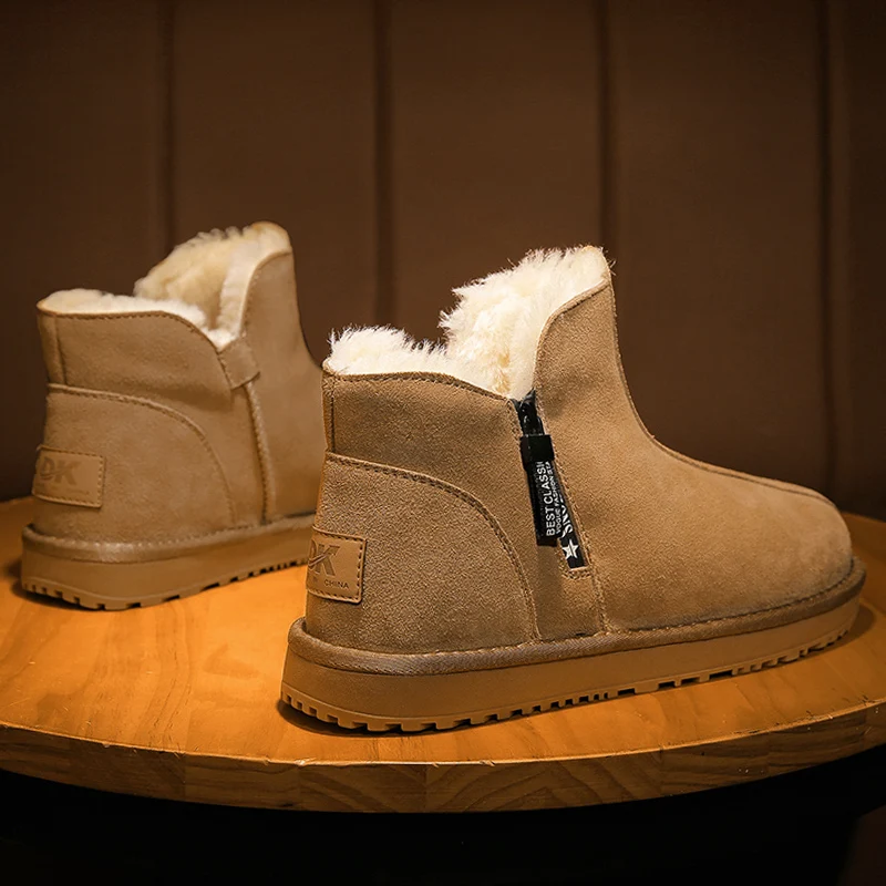 

Men's Ankle Boots Slip on Winter Warm Sneakers Plush Chunky Men Shoes Snow Boots Outdoor Platform Boots Men's Casual Shoes
