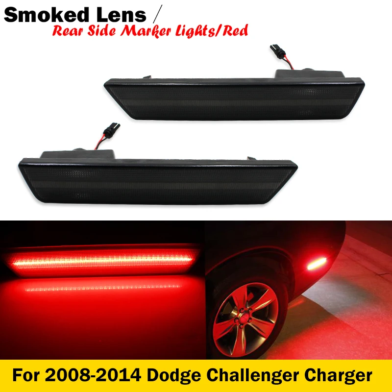 iJDM Янтарный/красный полностью светодиодный боковой габаритный фонарь для 2008-2020 Dodge Challenger указатель поворота/парковочный фонарь, OEM Sidemarker Lamps