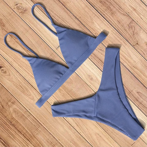 Mini Bikini Set Micro Swimsuit Women Push Up Bikini 2023 Sexy Swimwear Halter Bandage Bathing Suit Solid Mayo Brazilian Biquini