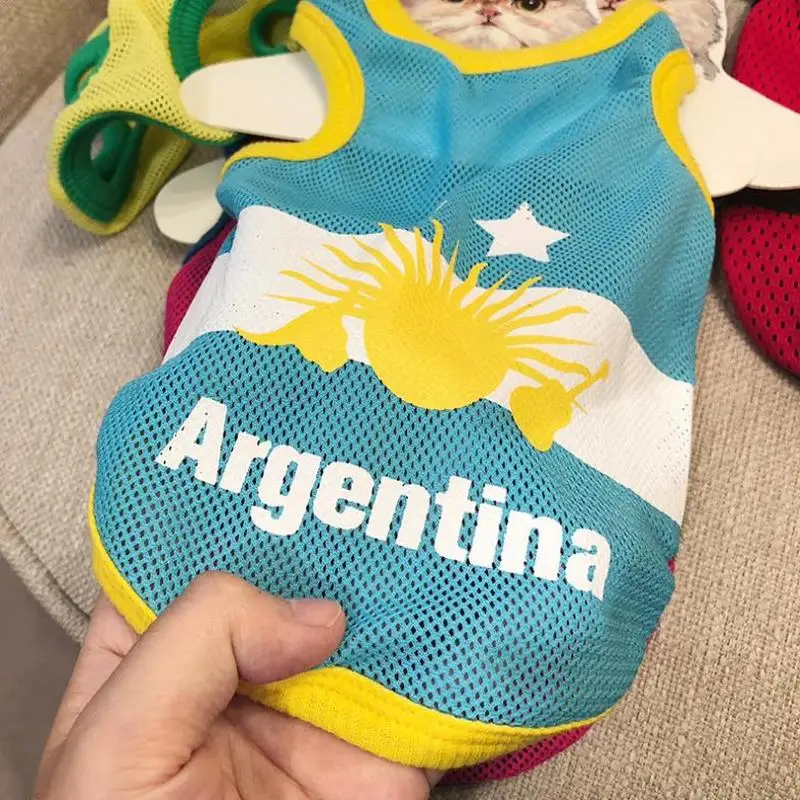 Новинка одежда для домашних животных с рисунком жилет из чистого хлопка