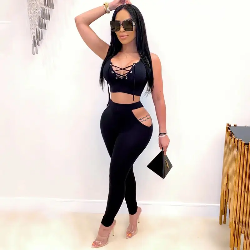 Сексуальный комплект из двух предметов летняя одежда для женщин укороченный топ