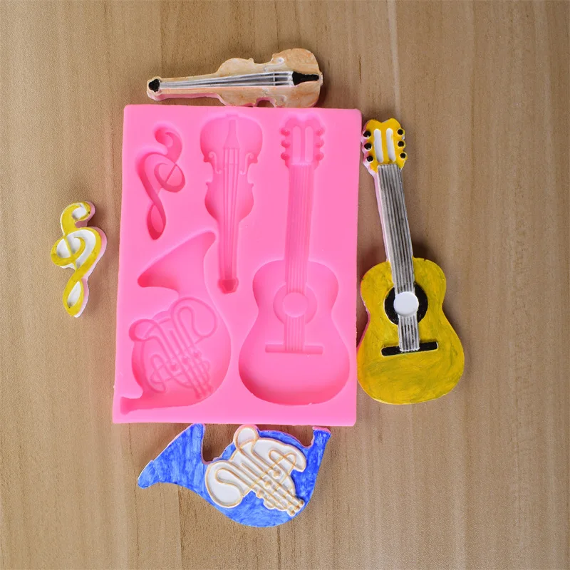 

Guitar Musical Instrument Notes Fondant Silicone Mold for DIY Pastry Cupcake Dessert Lace Cake Decoration Kitchen Accessories