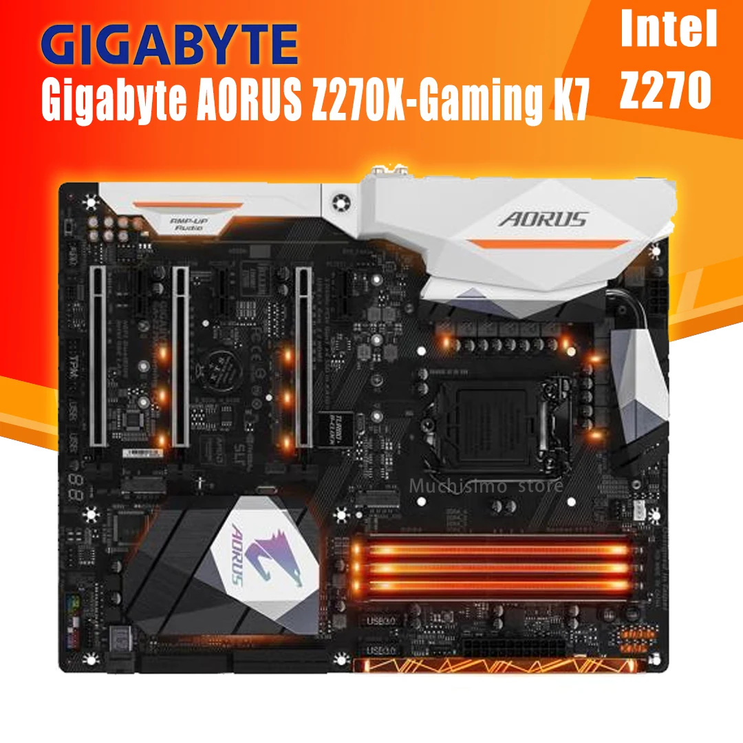 Preise Gigabyte AORUS Z270X-Gaming K7 Motherboard LGA 1151 I7 I5 I3 DDR4 4000(O.C.) U.2 M.2 SATA III Desktop Z270 Placa-mãe 1151 ATX
