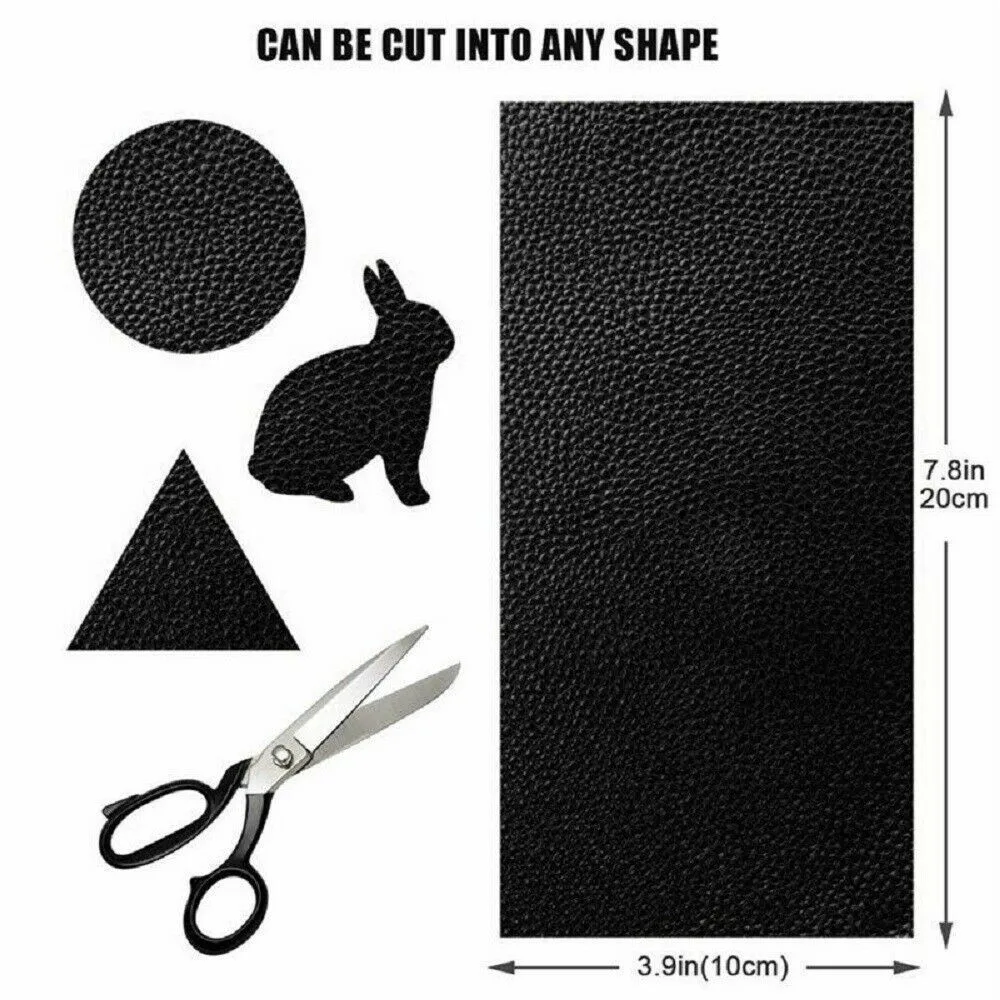 

10x20cm 6pcs Pu Leather Repair Self-adhesive Patch Black Stickers For Car Seat Filler Furniture Sofa Diy Repairing Sticker