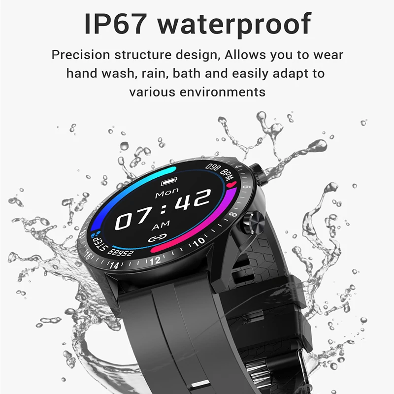 

2021fashion Smart Watch Full circle touch men's Sport Heart Rate Blood Pressure Fitness Tracker Smartwatch For iOS Android