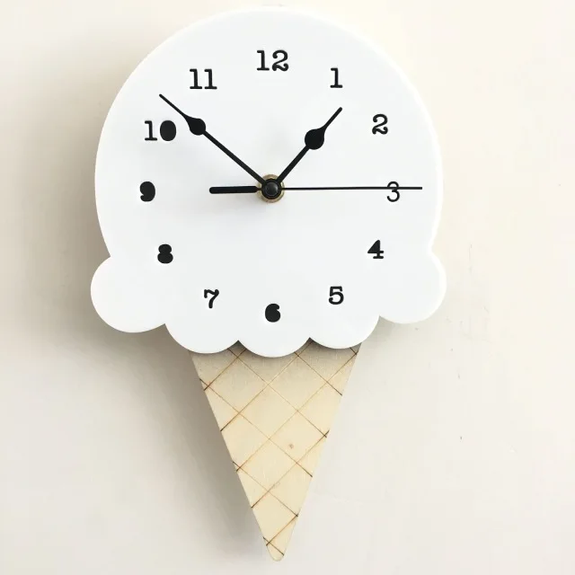 Multicolor Dreamy Ice Cream Adorable Cartoon Clock Children Wall Decor Kids Time Initiation Learning Photograph Background Prop | Мать и