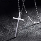 Ожерелье с подвеской-крестом из титановой стали для мужчин и женщин, минималистичное ювелирное изделие, мужские и женские молитвенные ожерелья, ожерелья-Чокеры в подарок