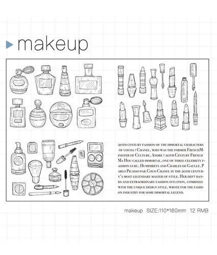 Moodtape винтажный прозрачный Штамп для DIY скрапбукинга/фотоальбома декоративный прозрачный штамп советы памятка Фрукты резиновый штамп печать - Цвет: make up