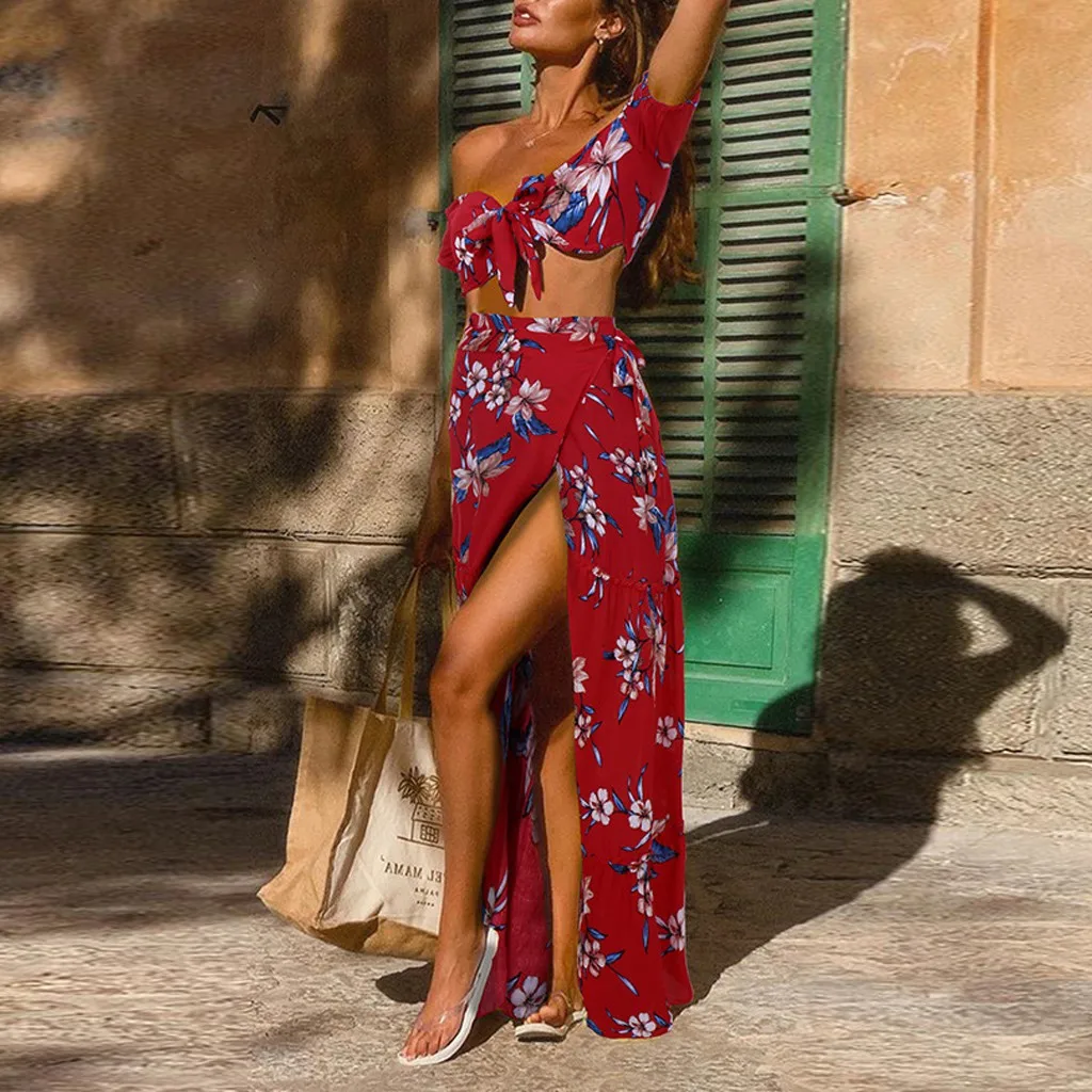 SAGACE платья с принтом элегантное женское пляжное платье длинным рукавом и