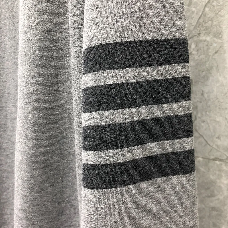 

2021 Fashion TB THOM Brand hooded Clothing Pullover Cotton Jacket Men Sweatshirts O-Neck Casual Sportswear Solid Autumn Coat