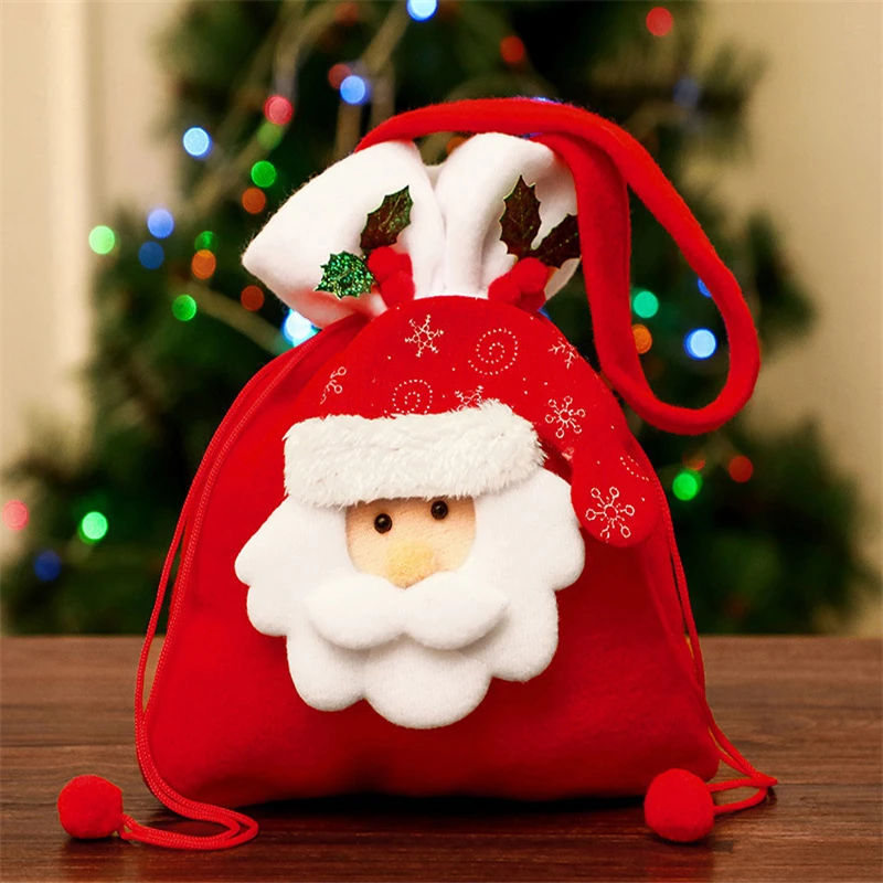 

Christmas Candy Bag Apple Bag Gift Bags Deer Bear Santa Claus Mall Kindergarten Christmas Decoration