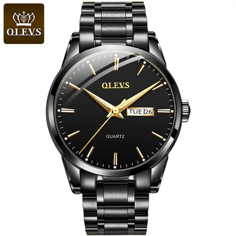 Мужские кварцевые наручные часы OLEVS из нержавеющей стали | Наручные