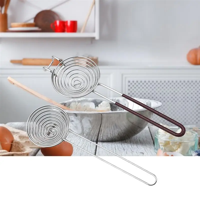 

2PCS Kitchen Accessories Stainless Steel Egg Separator Tool Egg Yolk Remover Divider with Long Handle Whisk Egg Strainer