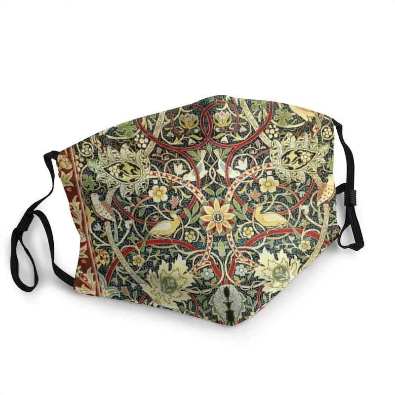 

William Morris Bullerswood Antique Rug Mouth Face Mask Adult Men Textile Pattern Mask Protection Breathable Respirator Muffle