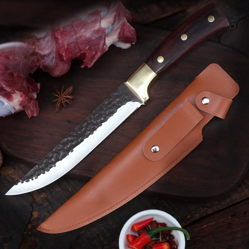 Нож для убоя с Медной головкой полосатый нож заводской мясной стык мяса говядина