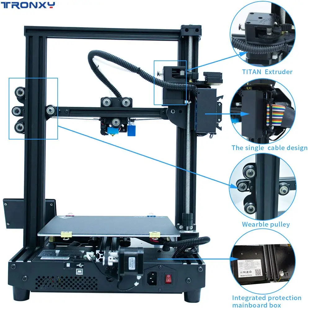 TRONXY 3d принтер XY-2 Pro Ультра Бесшумная материнская плата Titan экструдер XY-3 3d печать impressora 3d с функцией повторной печати