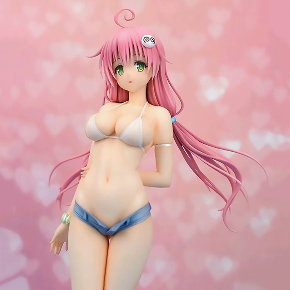 22 5 см для любящей грудь Lala Balla Deviluke розовые короткие волосы ПВХ прозрачный