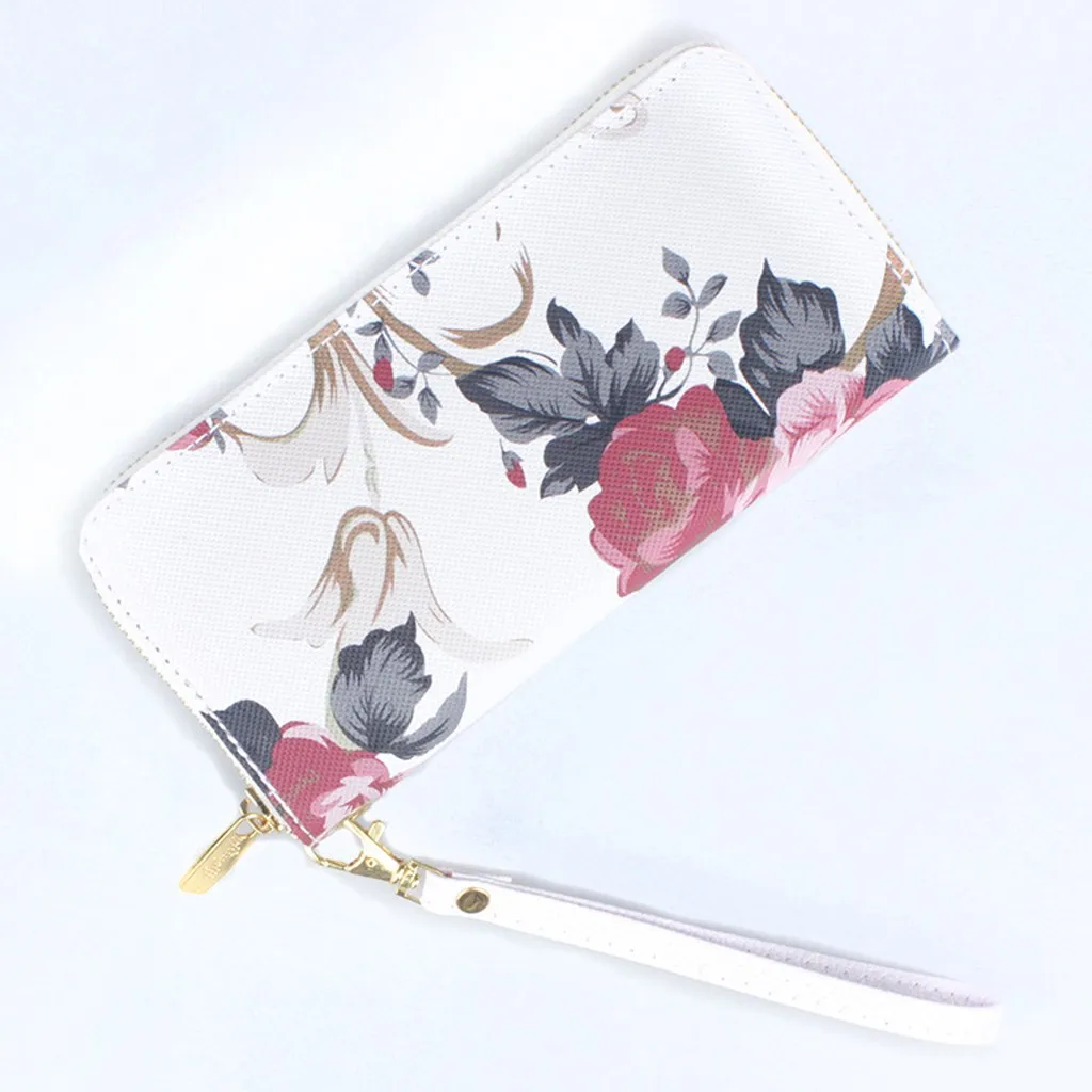 Клатч с цветочным принтом сумка на запястье трендовая длинная узором женская для