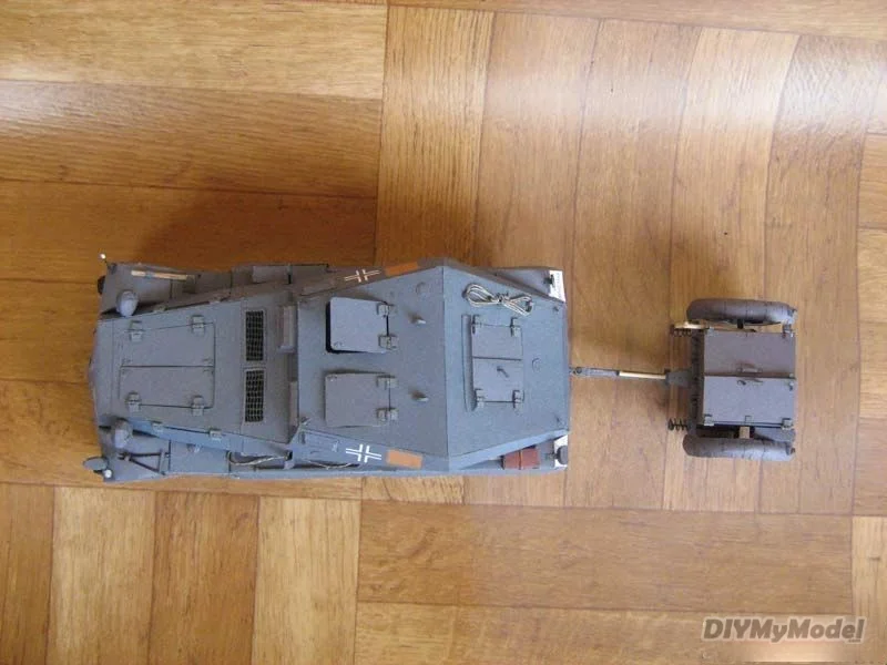 Veh&iacute;culo de transporte blindado para manualidades, modelo de papel hecho a mano, rompecabezas de juguete, regalo, accesorios de pel&iacute;cula RU(Origin), modelo alem&aacute;n sd.kfz.252-1