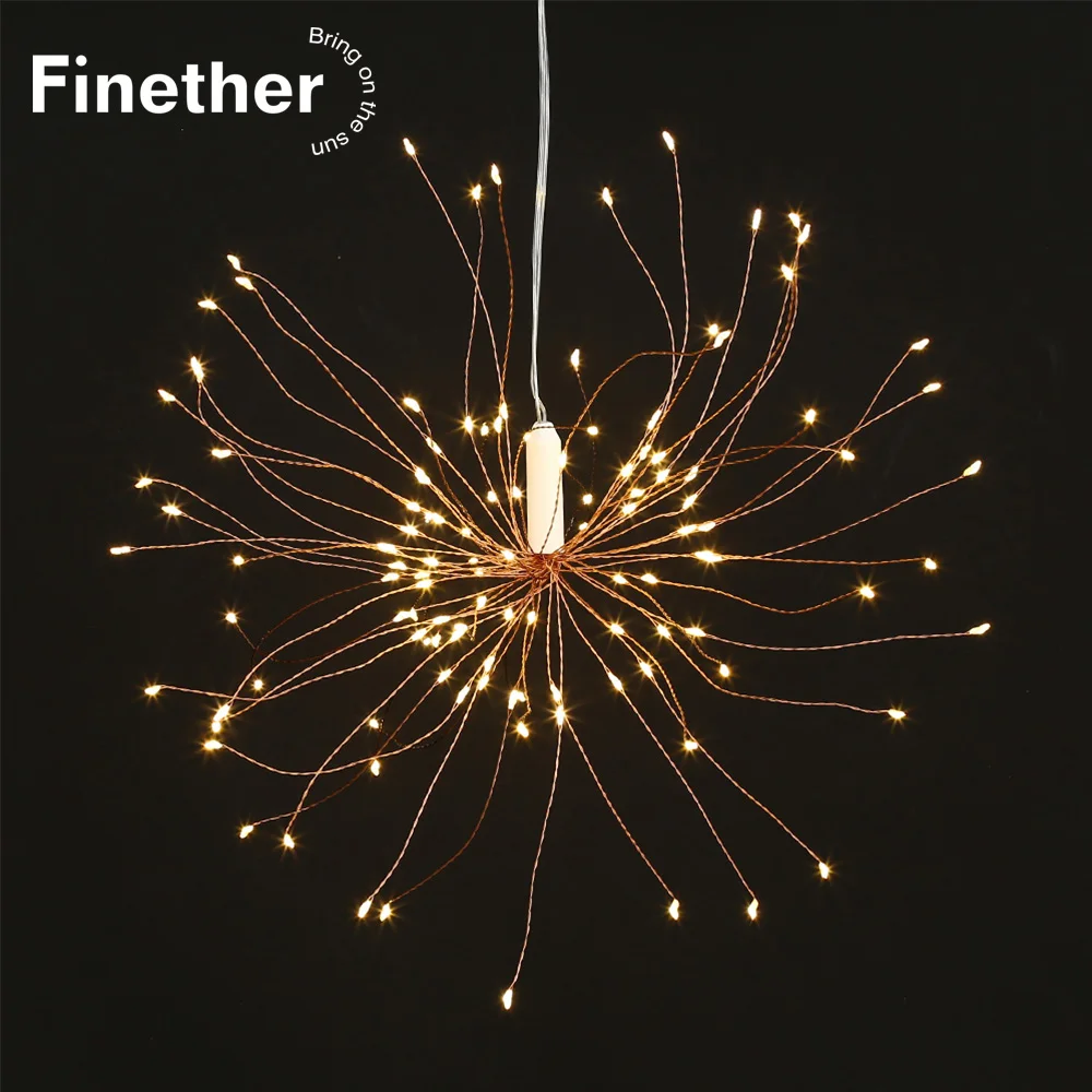 120 светодиодов подвесной светильник Starburst светодиодный медный провод с пультом