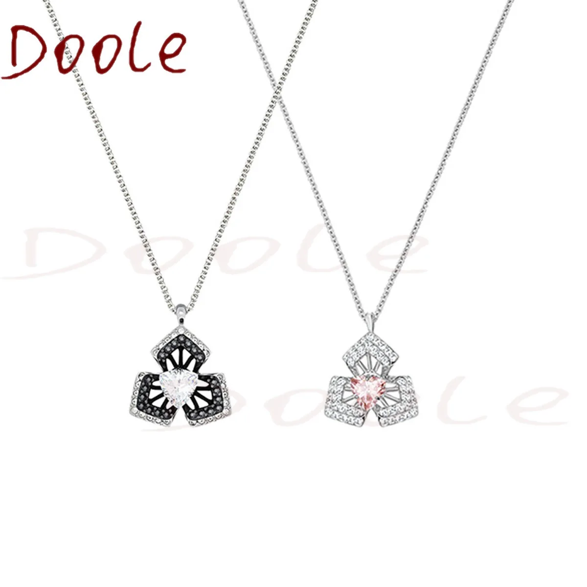 

2021 Fashion Jewelry SWA New LINDA Rotatable Orchid Necklace Black Crystal Women Luxury Romantic Girlfriend Gift Free Shipping