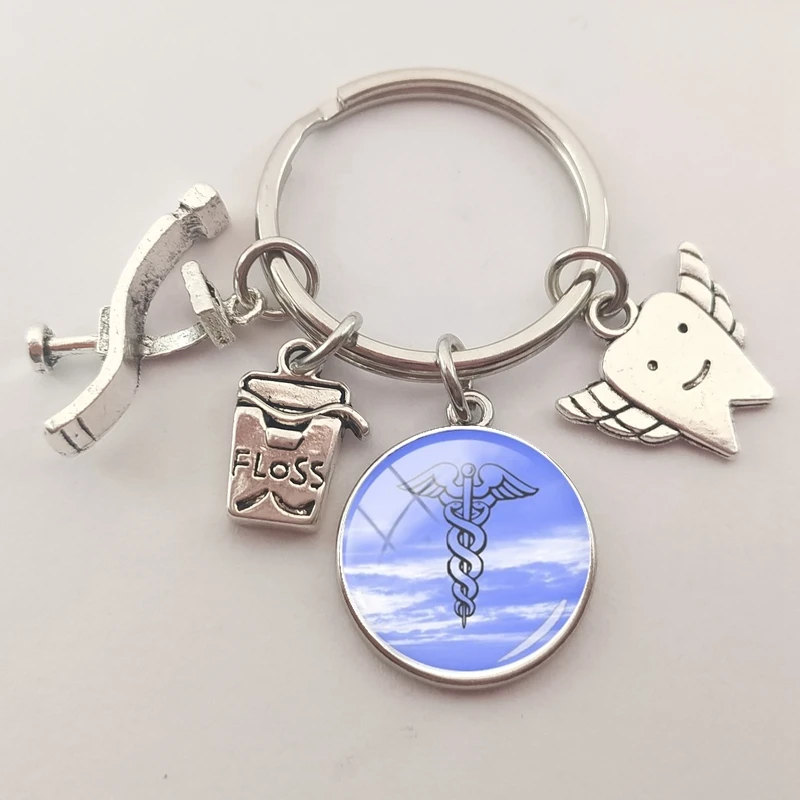 Новый медицинский персонал со змеиным символом брелок для пальцев