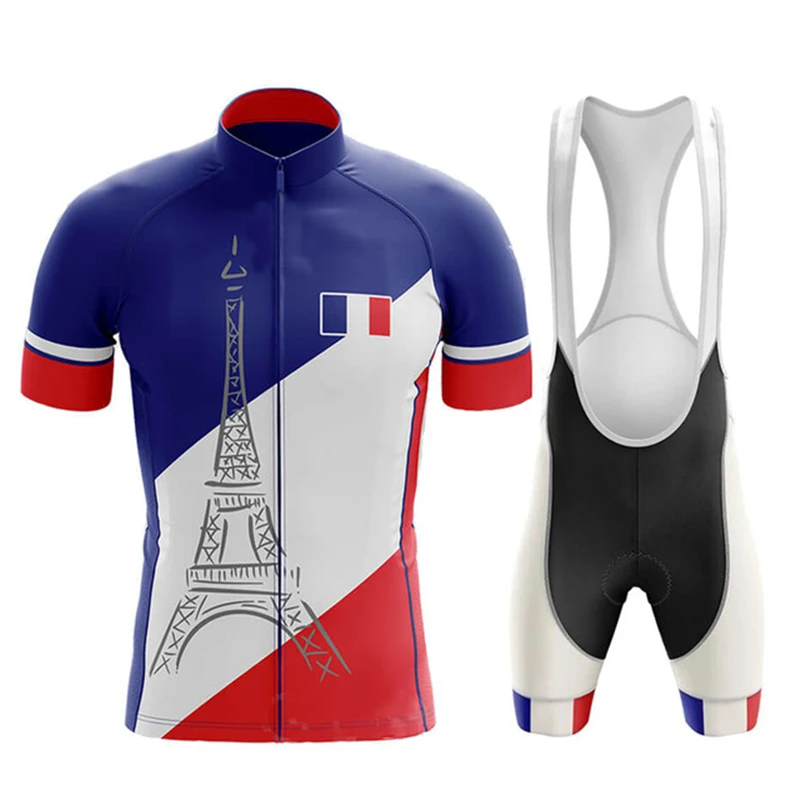 Майо Cyclisme Homme Pro Новый Велоспорт комплекты летние футболки French костюм гелевая