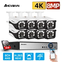 ahcvbivn 4k video surveillance kit 8mp hd outdoor cctv system 8ch 4k dvr ahd waterproof camera video surveillance system set