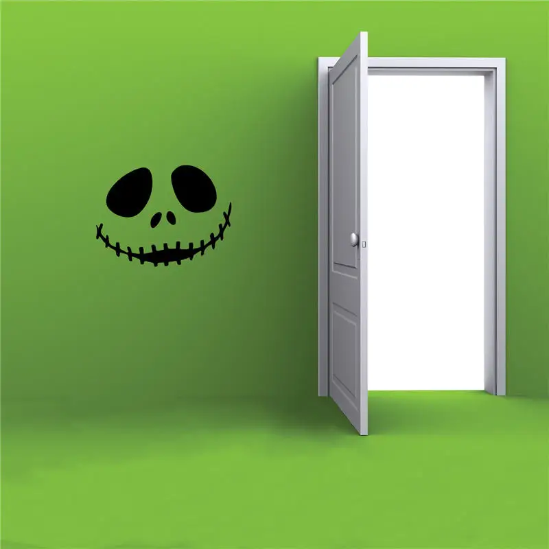 Хэллоуин Наклейка на стену череп спальня гостиная Съемная настенная бумага ТВ