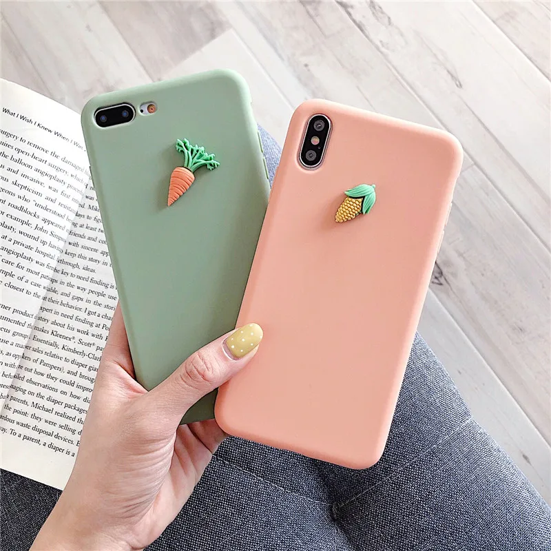 GYKZ милый 3D чехол для телефона с овощами iPhone X XR XS MAX 7 8 6 6s Plus мягкая задняя крышка